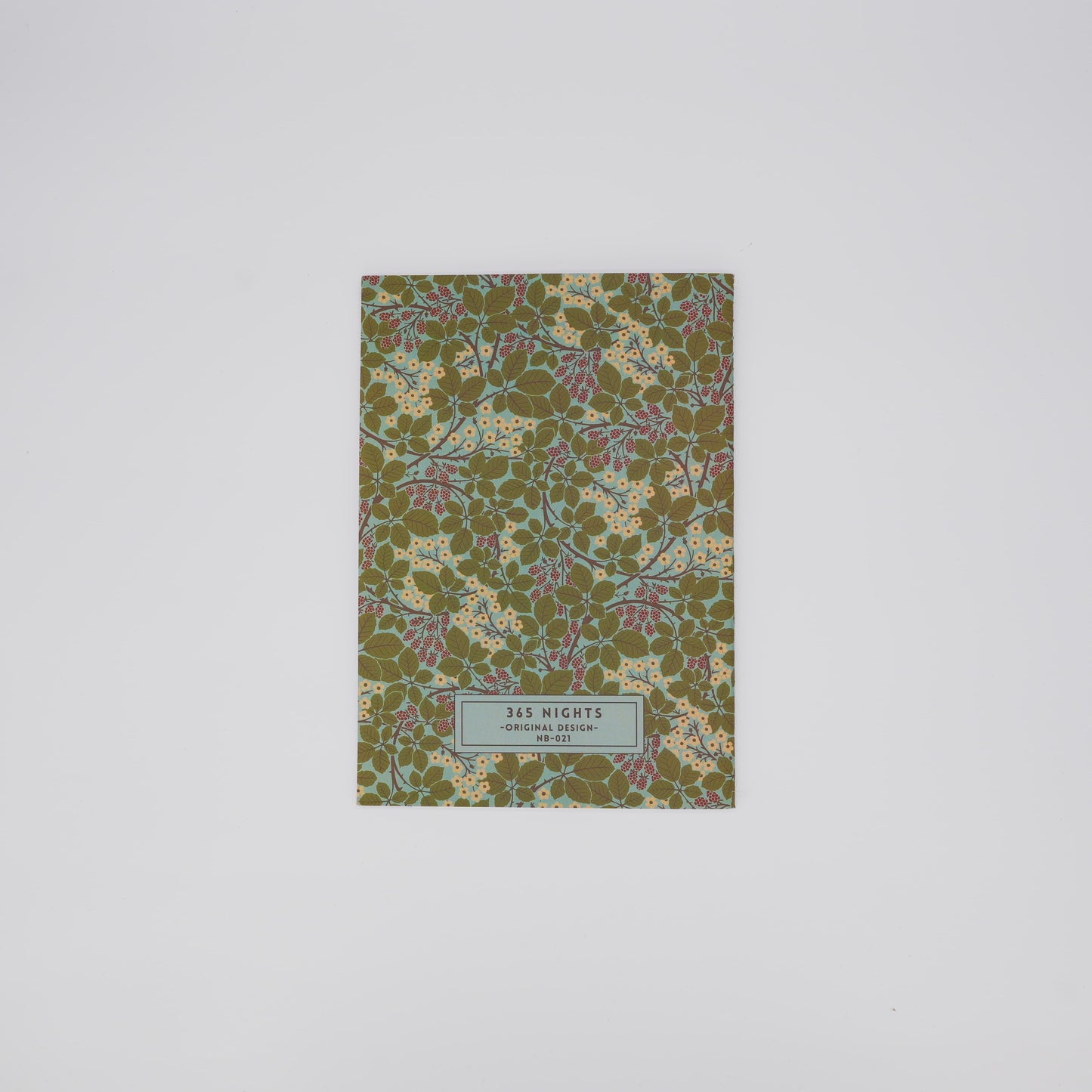 Blue Berry Vine Pattern Notebook Arts & Crafts Aesthetic Notebook Back