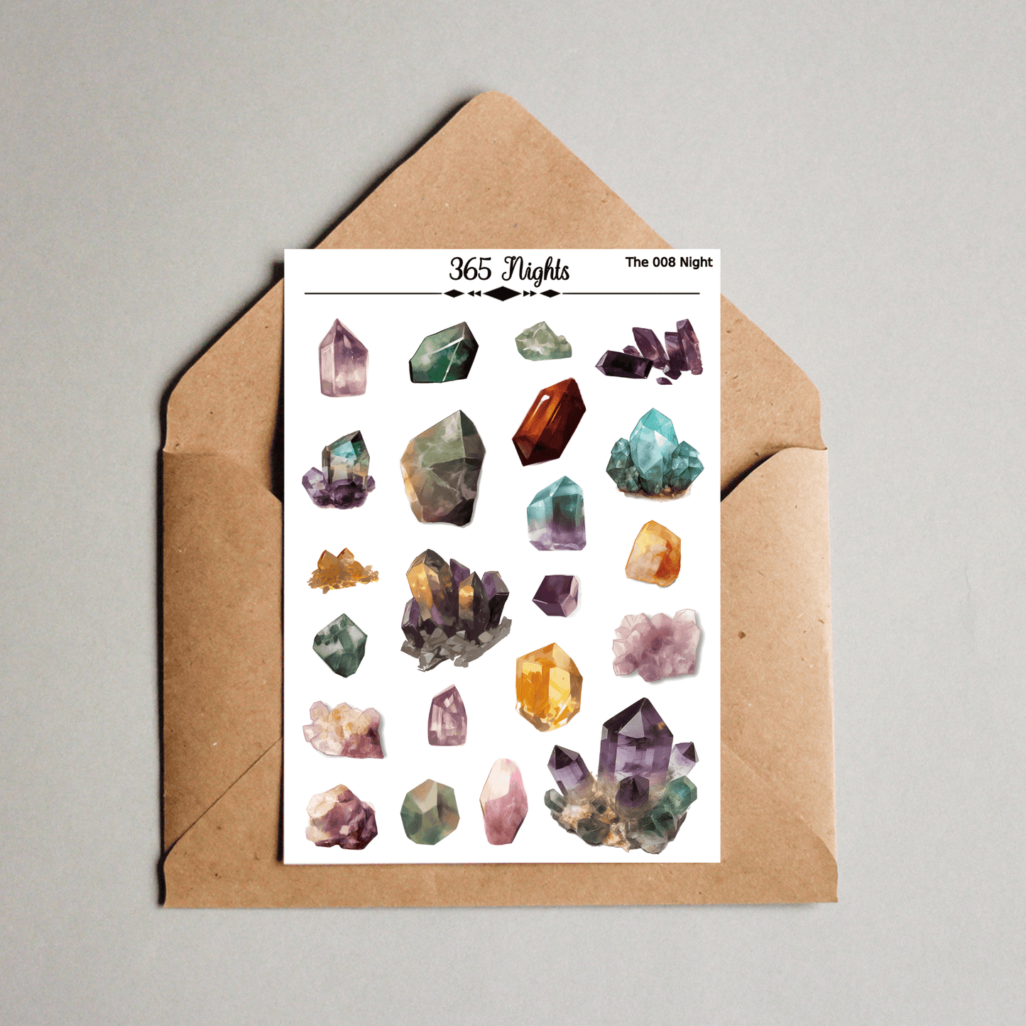 Crystal Washi Sticker - Quartz Washi Sticker A6 size Pre-cut