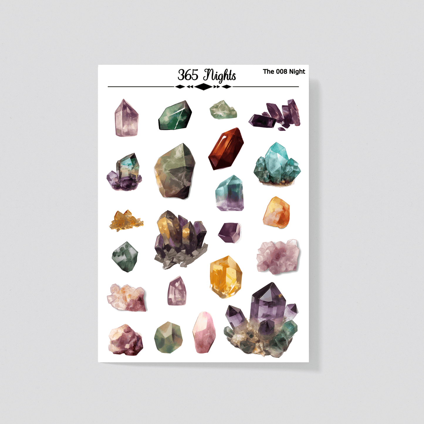 Crystal Washi Sticker - Quartz Washi Sticker A6 size Pre-cut Sheet