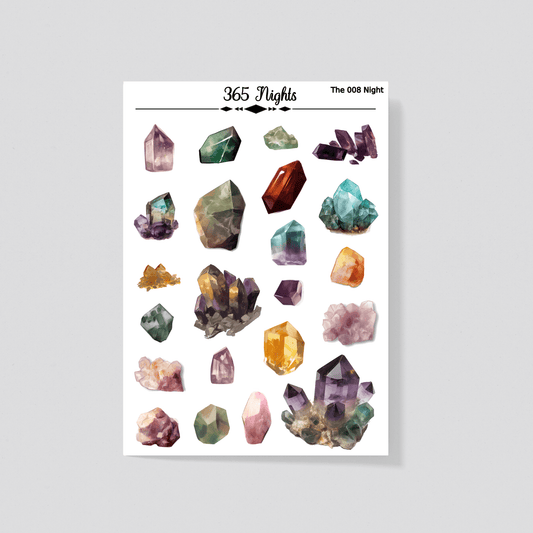 Crystal Washi Sticker -  Quartz Washi Sticker A6 size Pre-cut Sheet