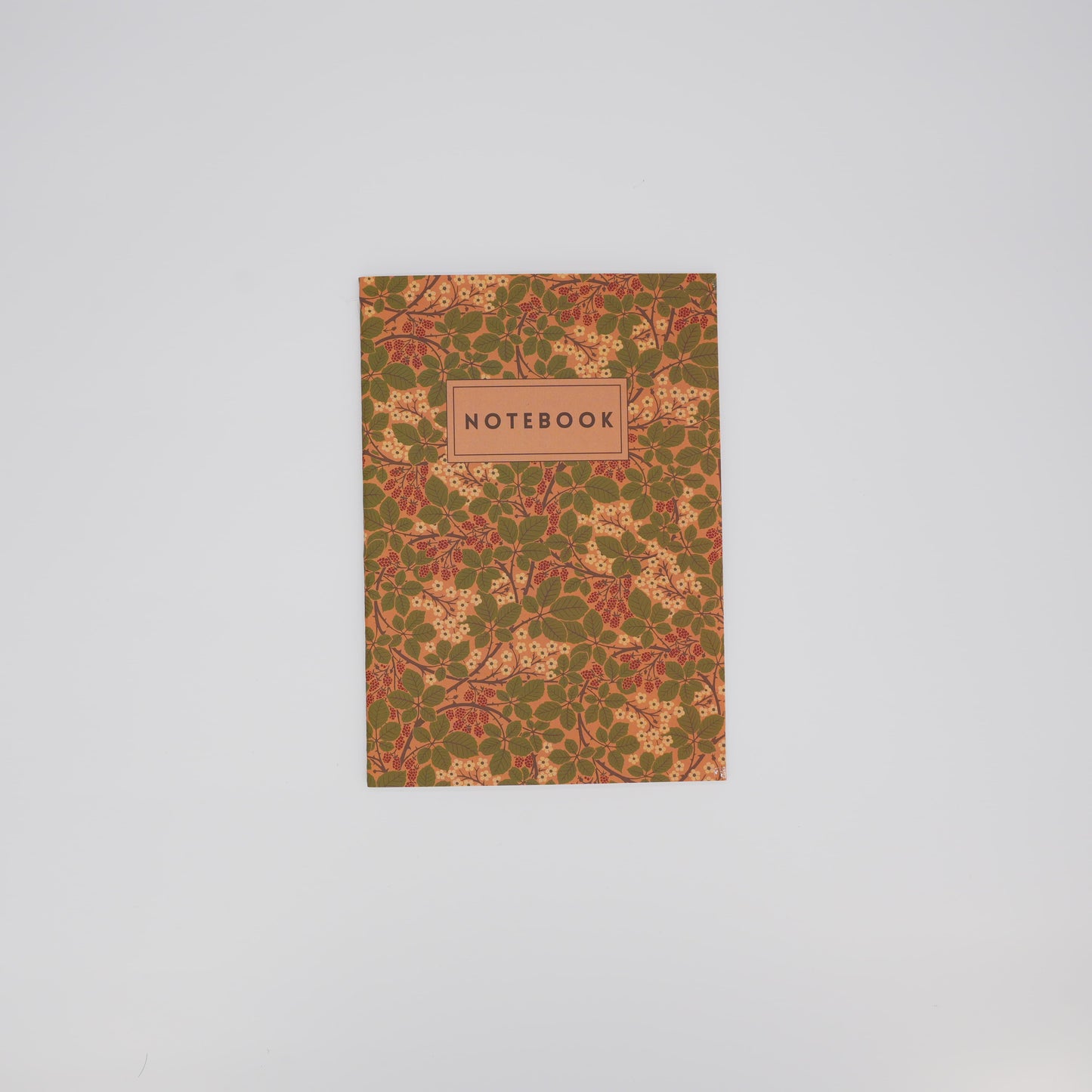 Orange Berry Vine Pattern Notebook Arts & Crafts Aesthetic Notebook Back