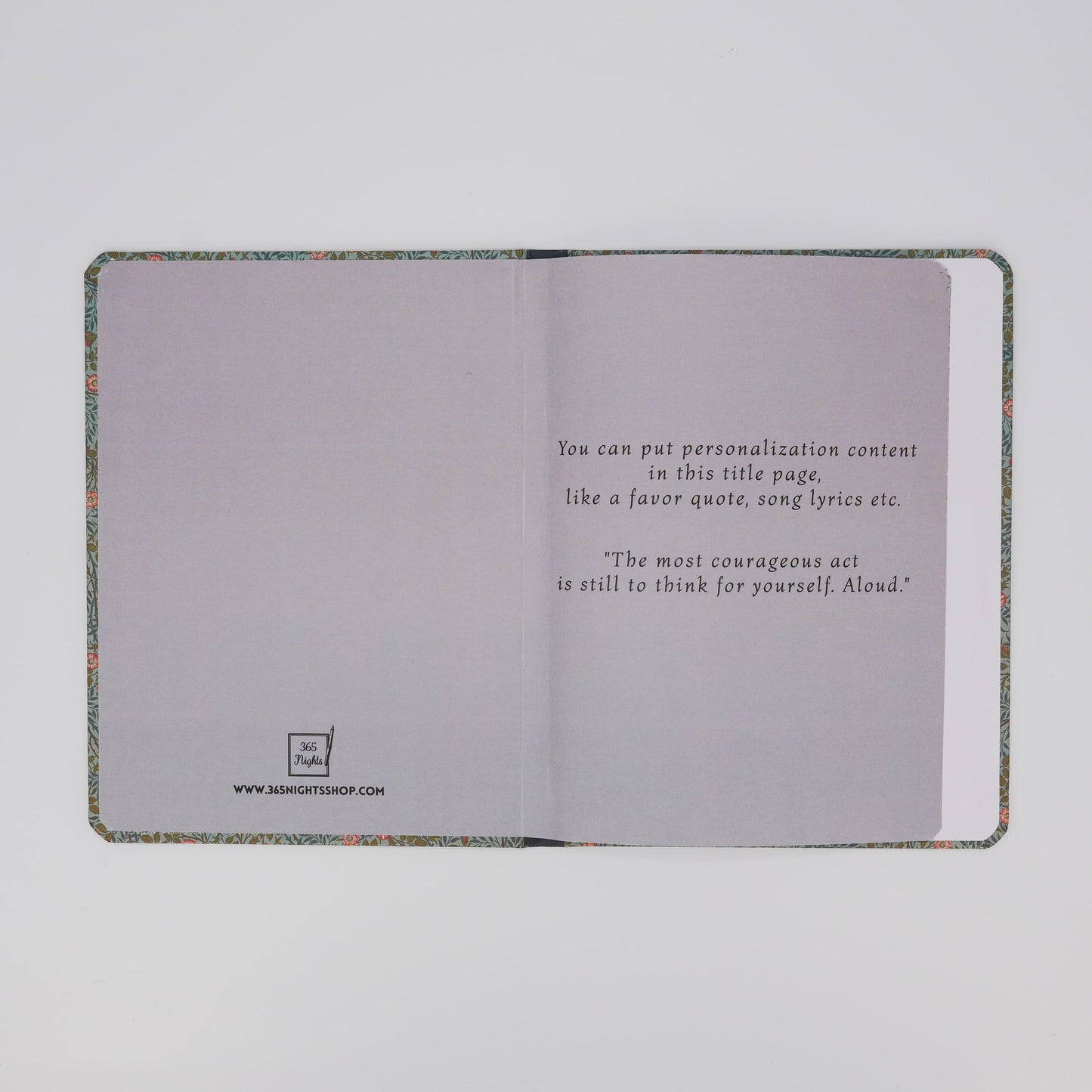 Personalized Blue Wildness John Henry Dearle Inspired Journal - Personalized Title page