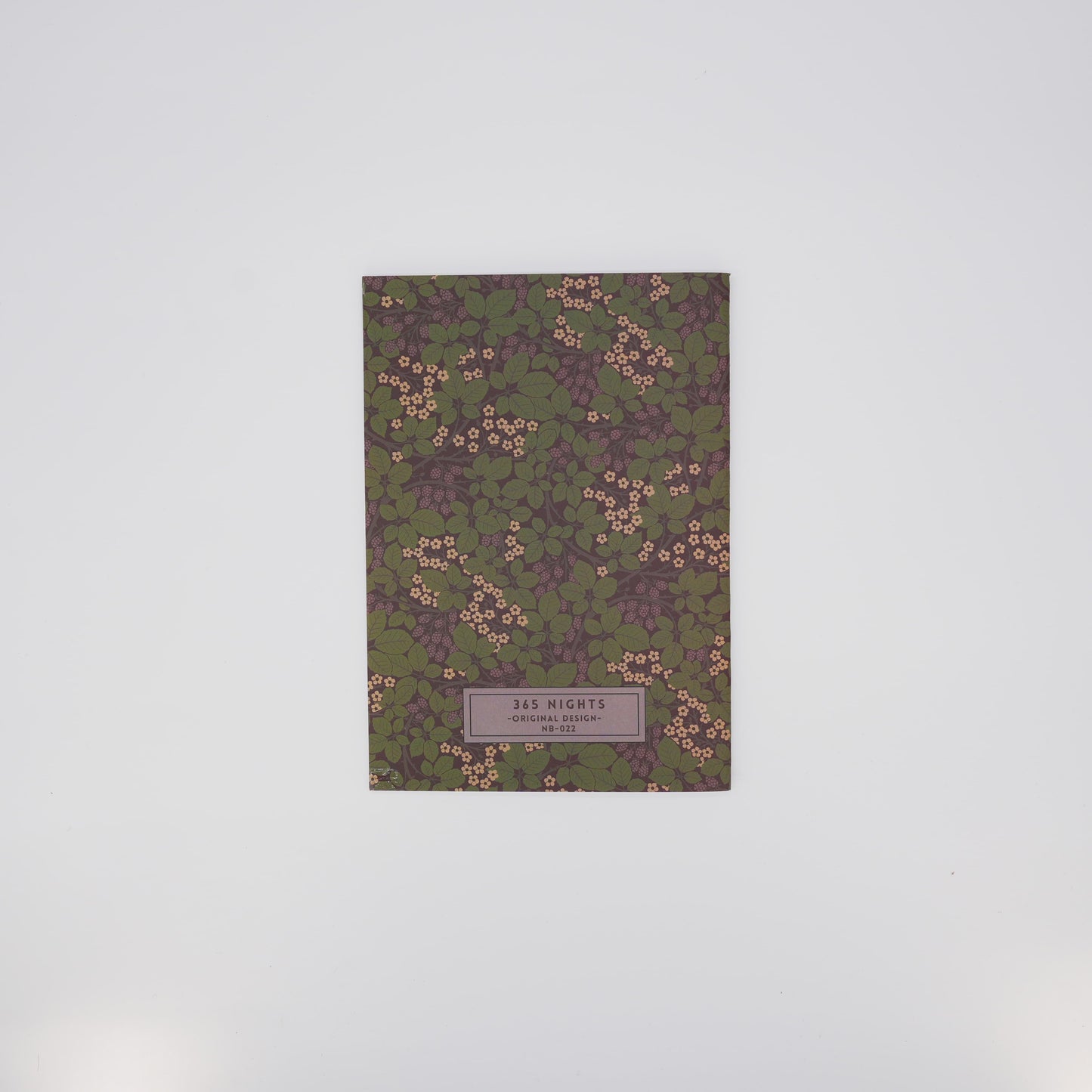 Violet Berry Vine Pattern Notebook Arts & Crafts Aesthetic Notebook Back