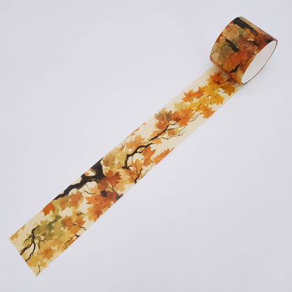 Autumn Leaves Washi Tape Set - Fall Tree Masking Tape Maple