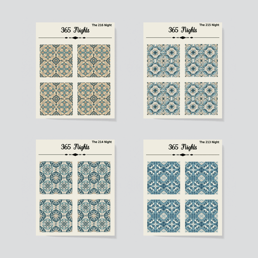 Blue Mediterranean Tiles Washi Sticker Set - Journaling Background Sticker