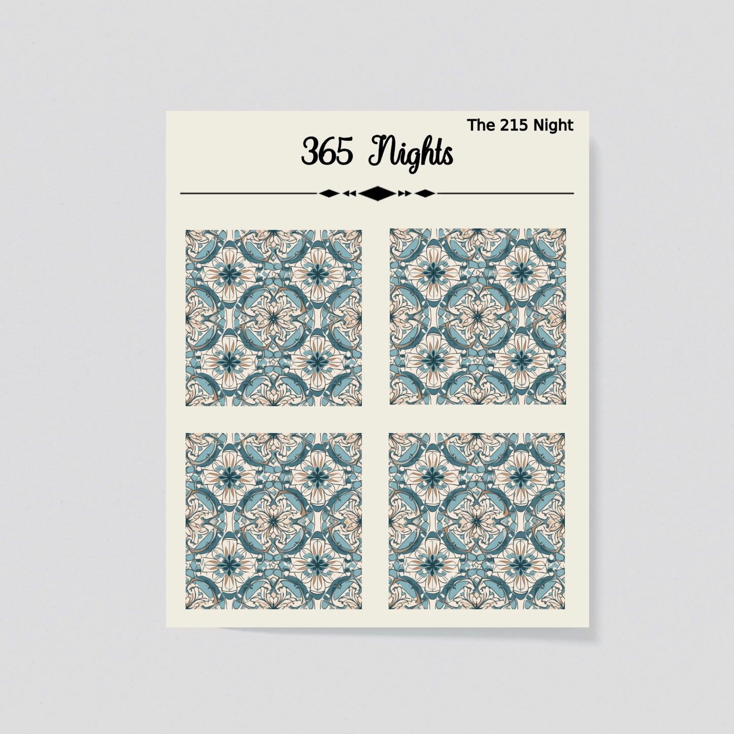 Blue Mediterranean Tiles Washi Sticker Set - Journaling Background Sticker 2