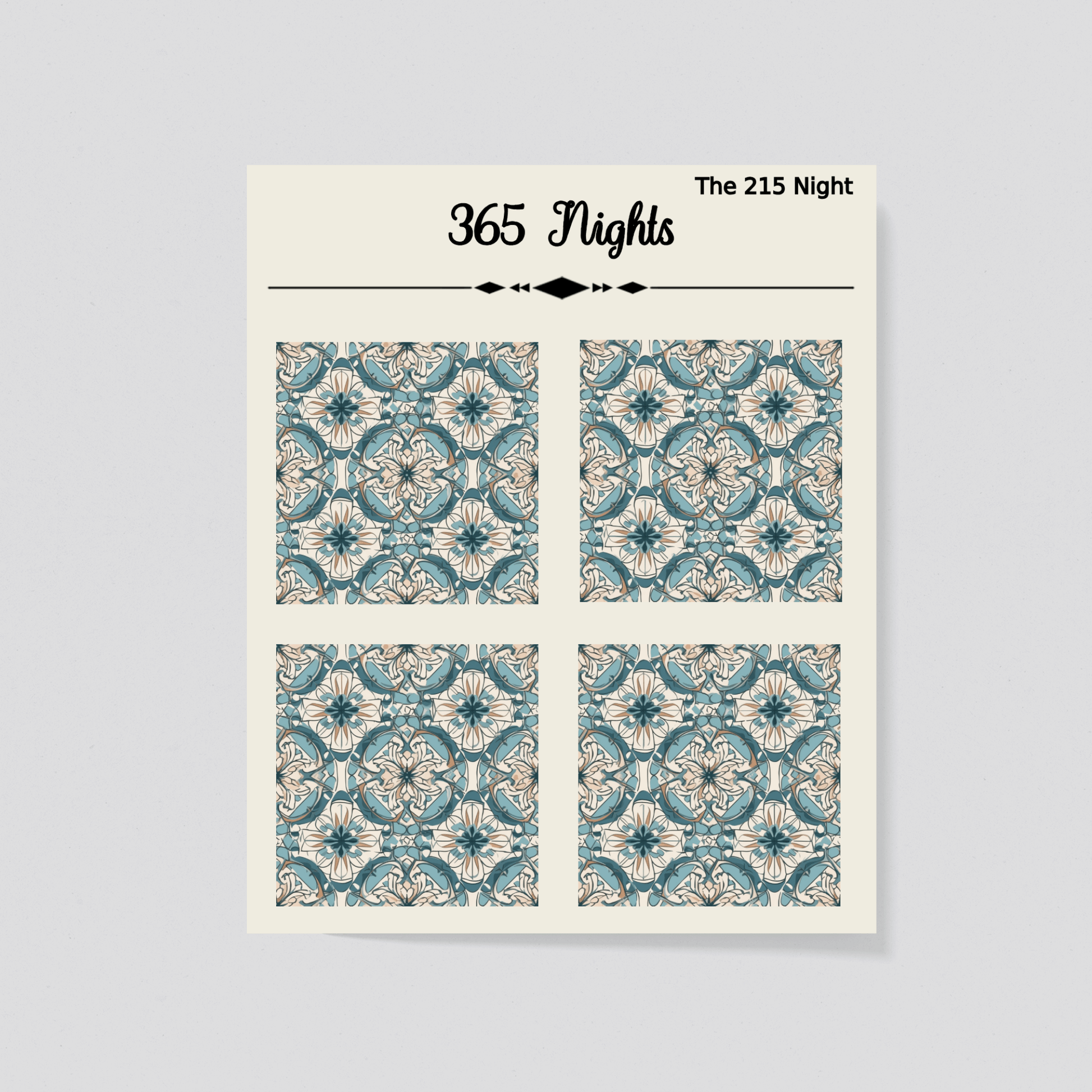 Blue Mediterranean Tiles Washi Sticker Set - Journaling Background Sticker 2