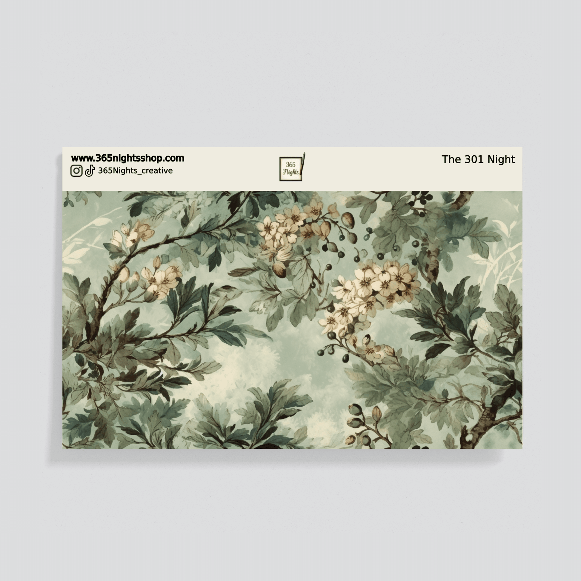 Botanical Woods Washi Sticker Set- Hawthorn Trees Washi Paper