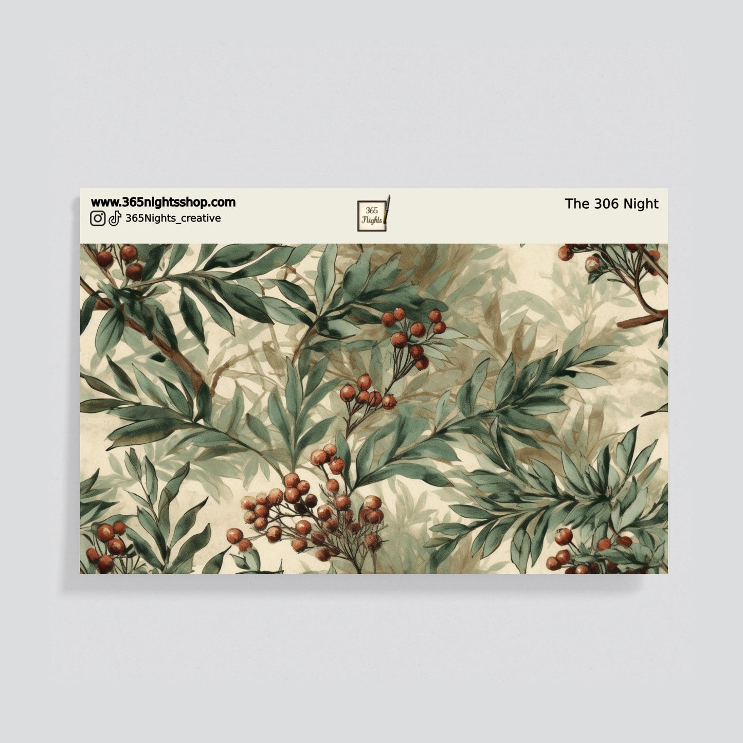 Botanical Woods Washi Sticker Set - Yew Trees Washi Paper