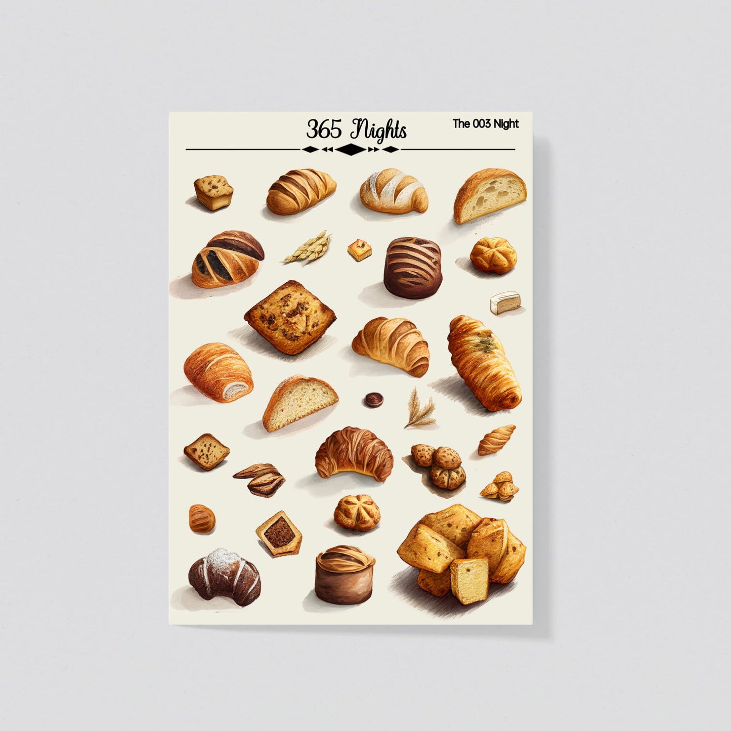 Bread Washi Sticker - Bakery Washi Sticker A6 size Pre-cut