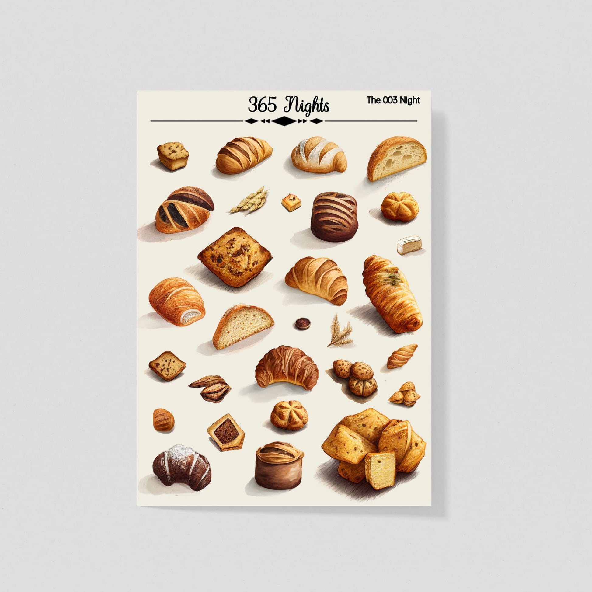 Bread Washi Sticker - Bakery Washi Sticker A6 size Pre-cut