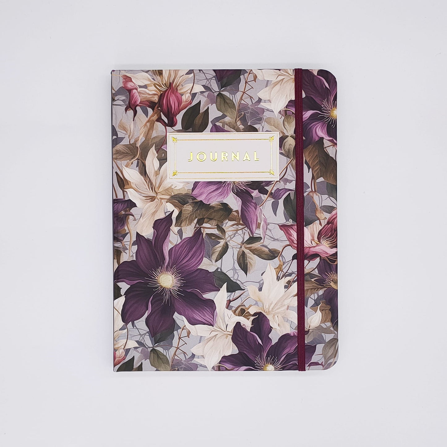 Clematis Hardcover Journal with elastic band