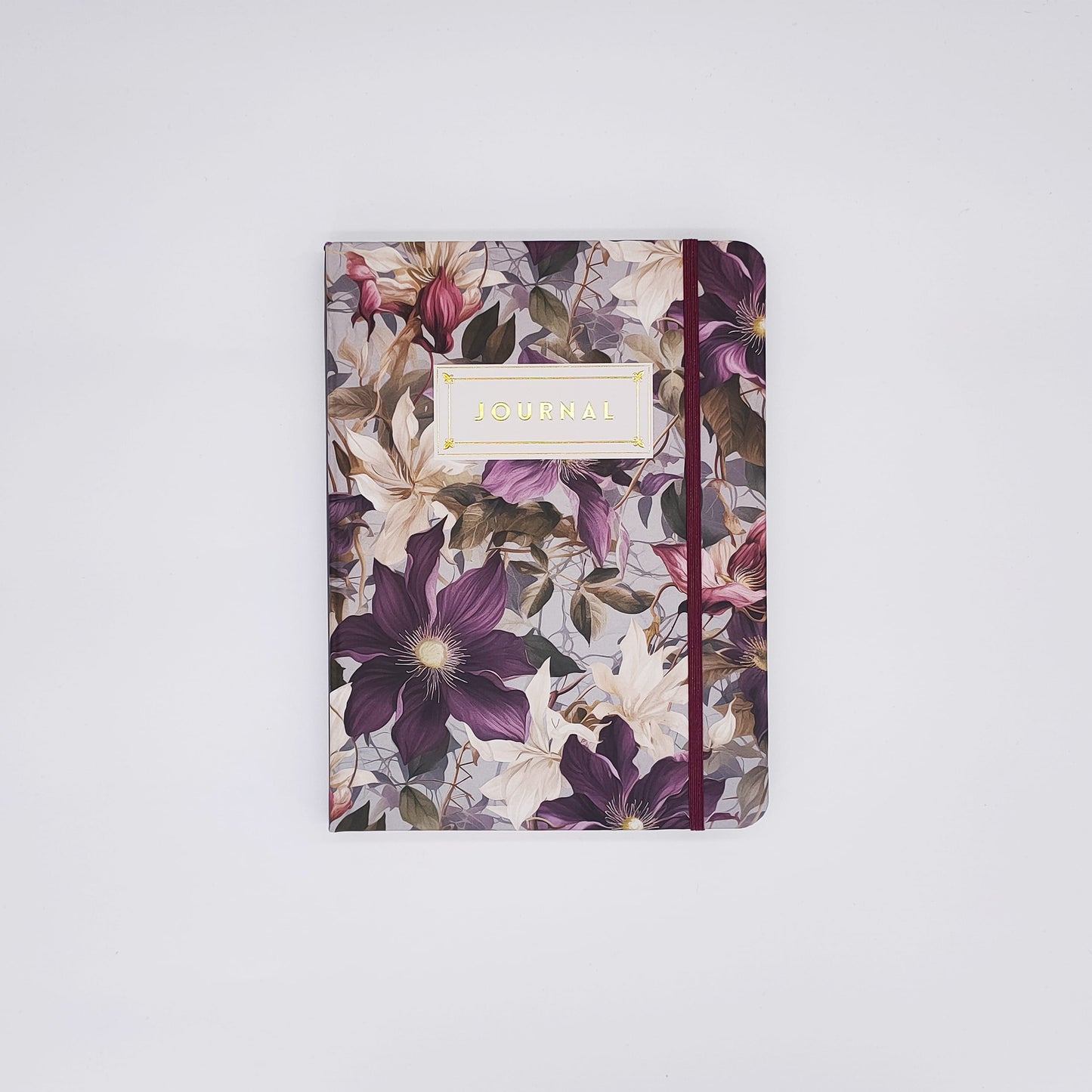 Clematis Hardcover Journal with elastic band