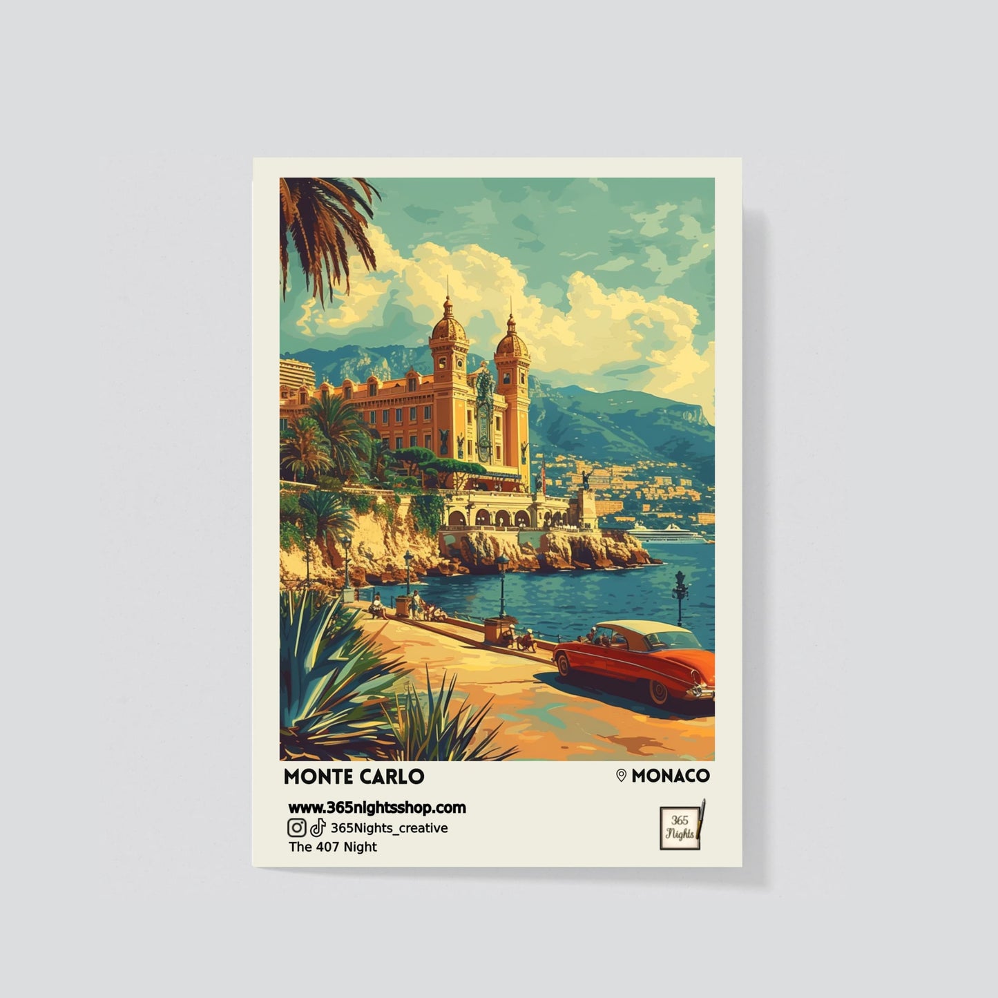 Cultural Landmark washi sticker - Monte Carlo