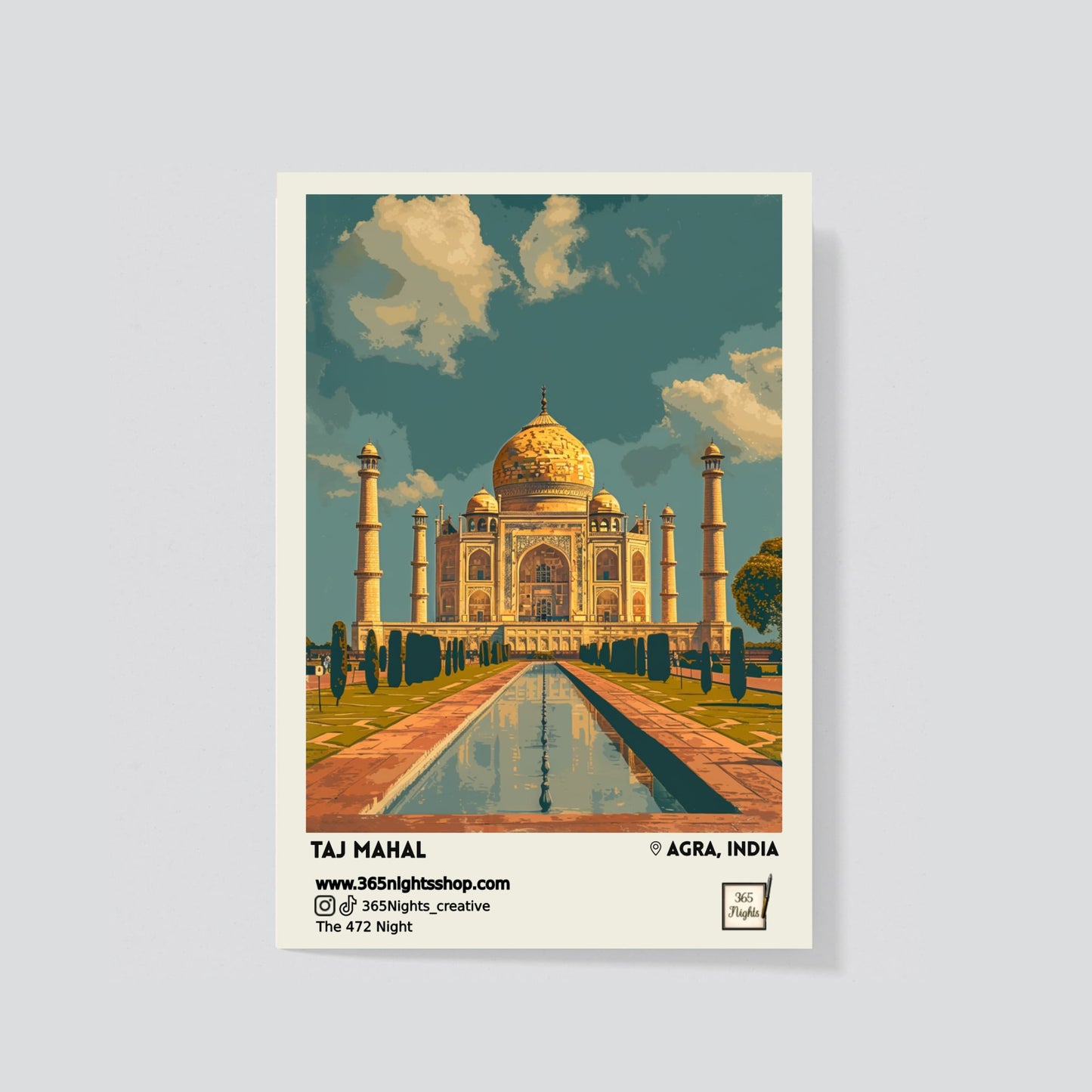 Cultural landmark washi sticker - Taj Mahal