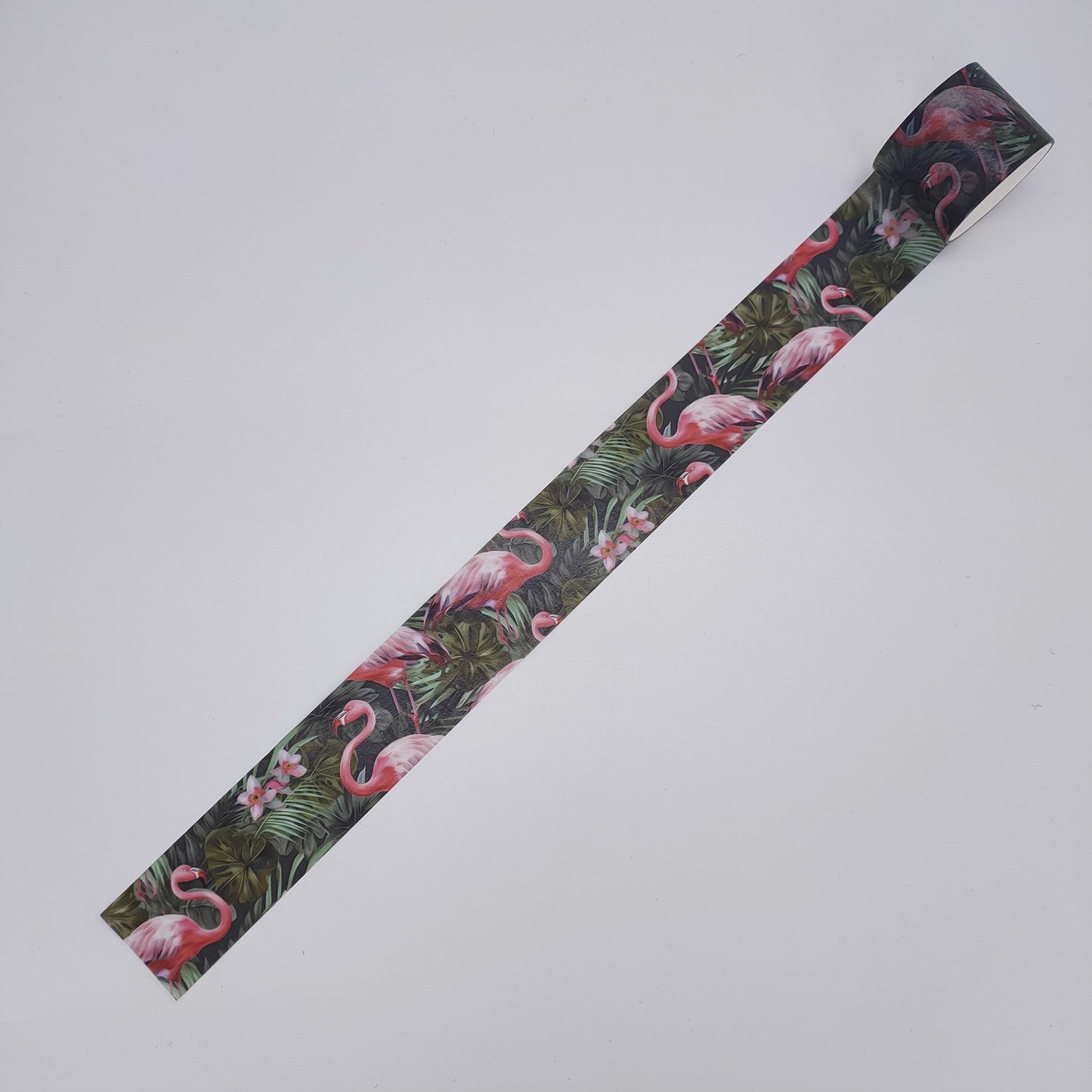 Flamingos exotic plants washi tape loop