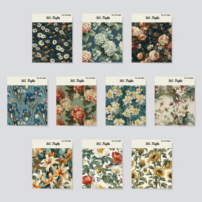 Floral Washi Sticker Set -Daisy Rose Carnation Daffodil Washi Paper