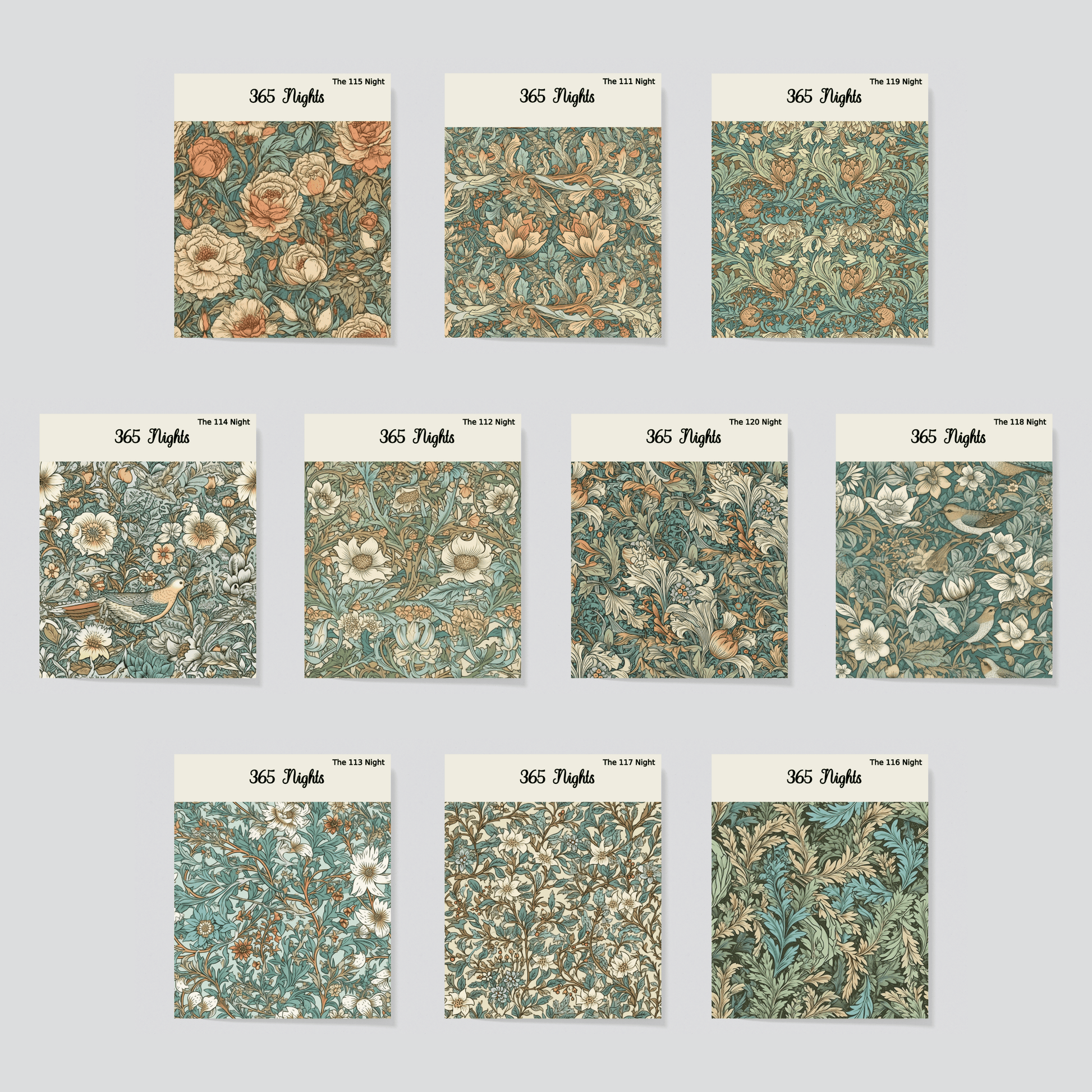 Floral  Washi Sticker Set - William Morris Birds Botany Flower Sticker Washi Paper