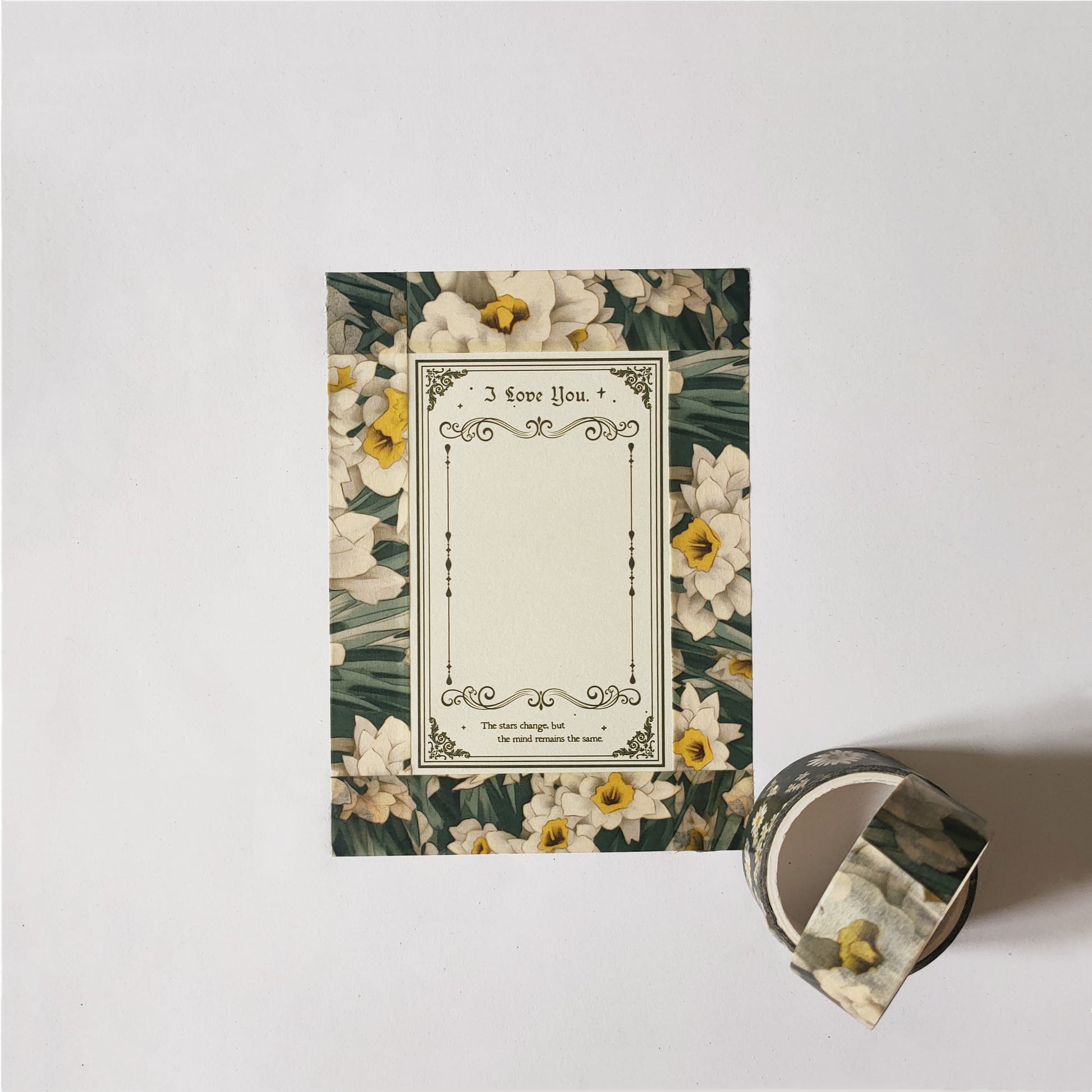 Floral Washi Tape Set - Daffodil Washi Tape Layout