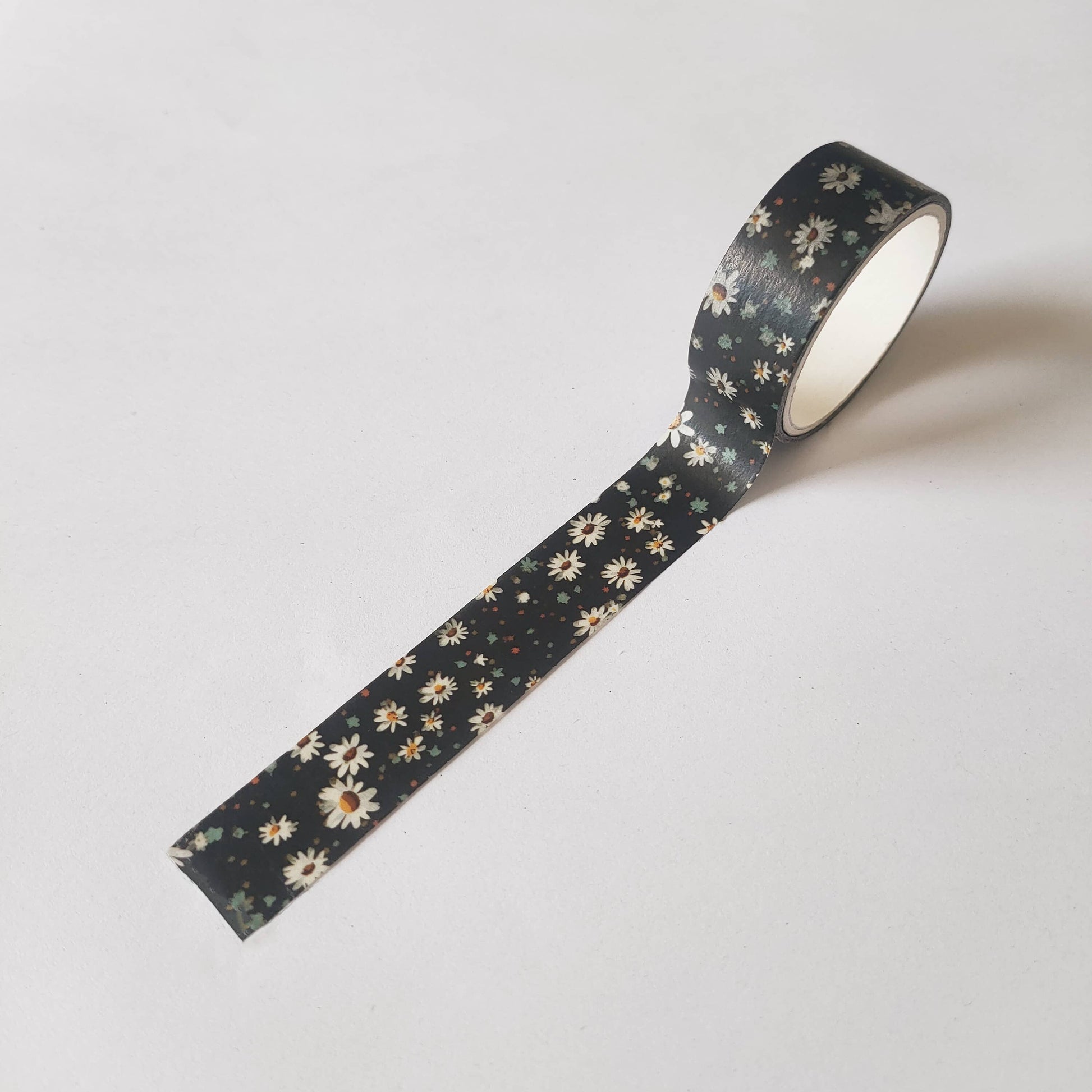 Floral Washi Tape Set - Dark Bloom Daisy Flower Washi Tape