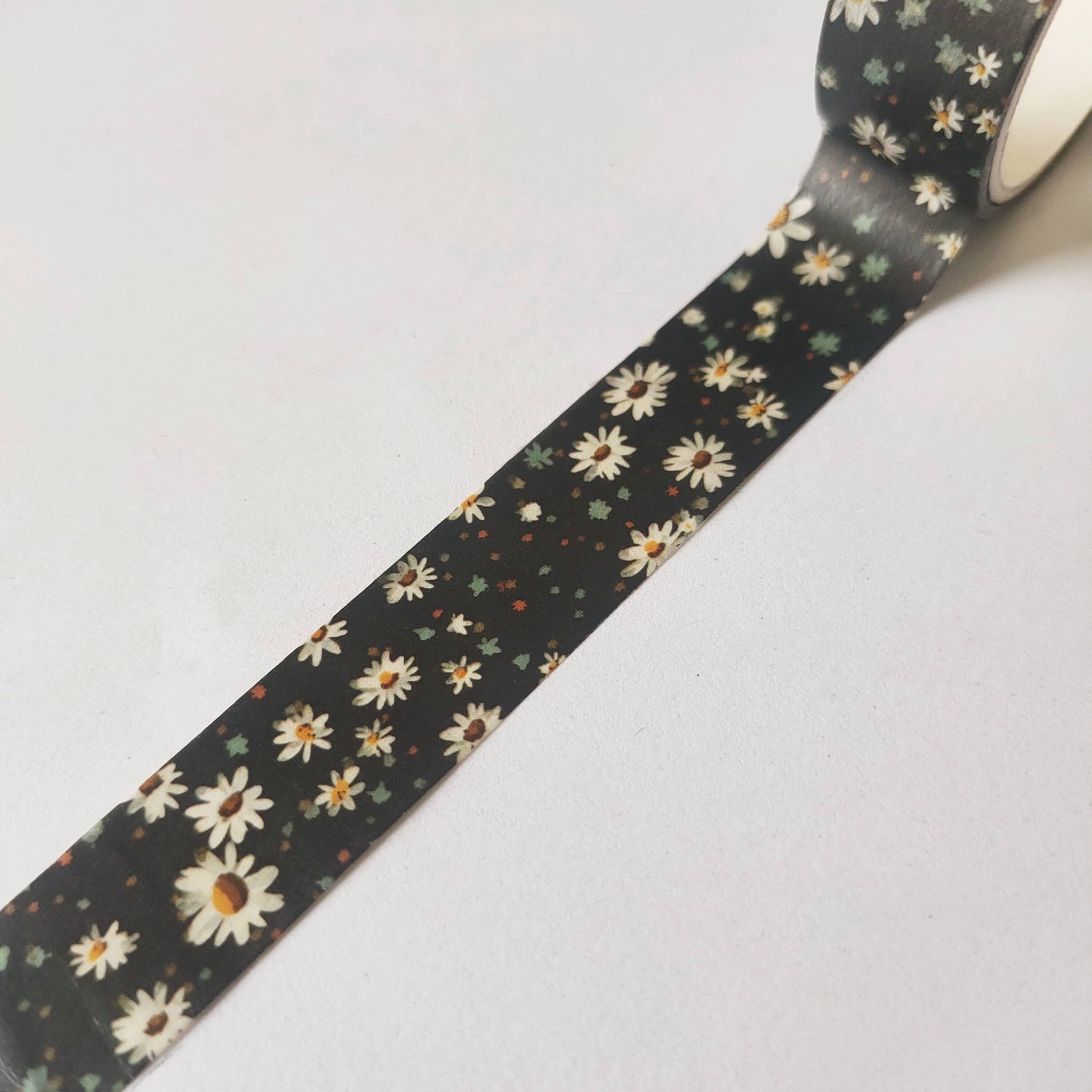 Floral Washi Tape Set - Dark Bloom Daisy Flower Washi Tape Details