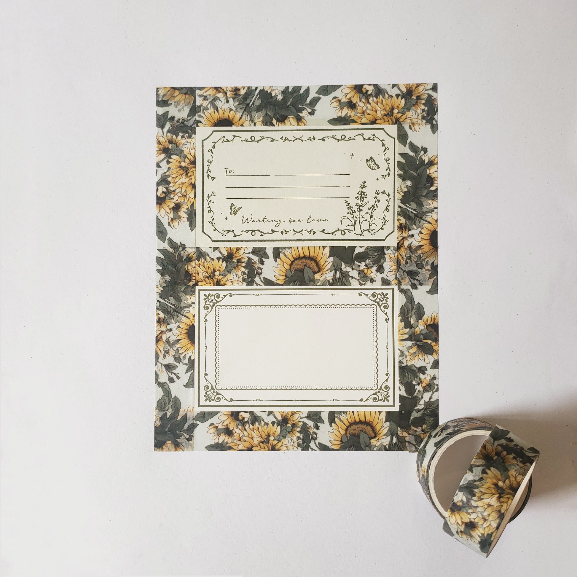 Floral Washi Tape Set - Sunflower Washi Tape Layout