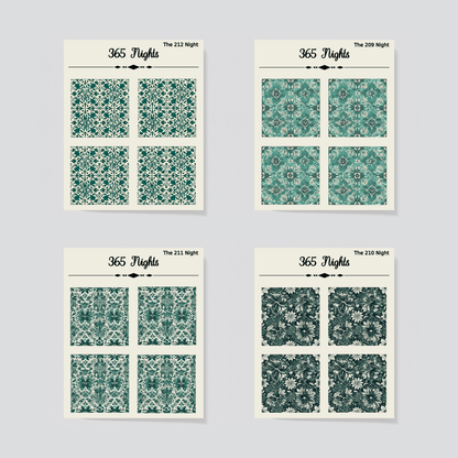 Green Mediterranean Tiles Washi Sticker - Bullet Journal Background Stickers