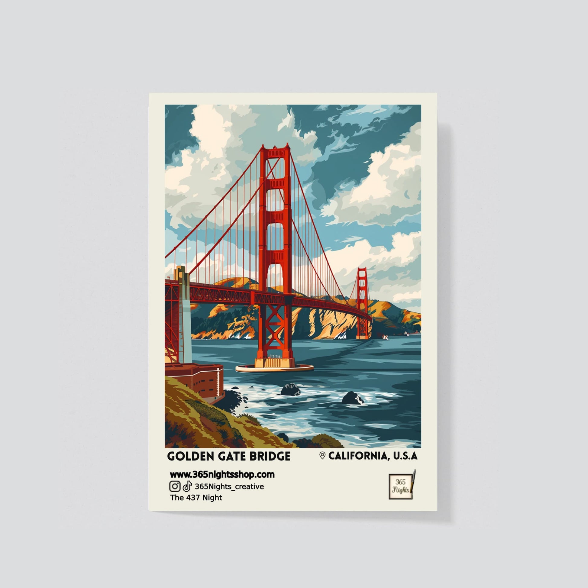 Historical site washi sticker - Golden gate bridge