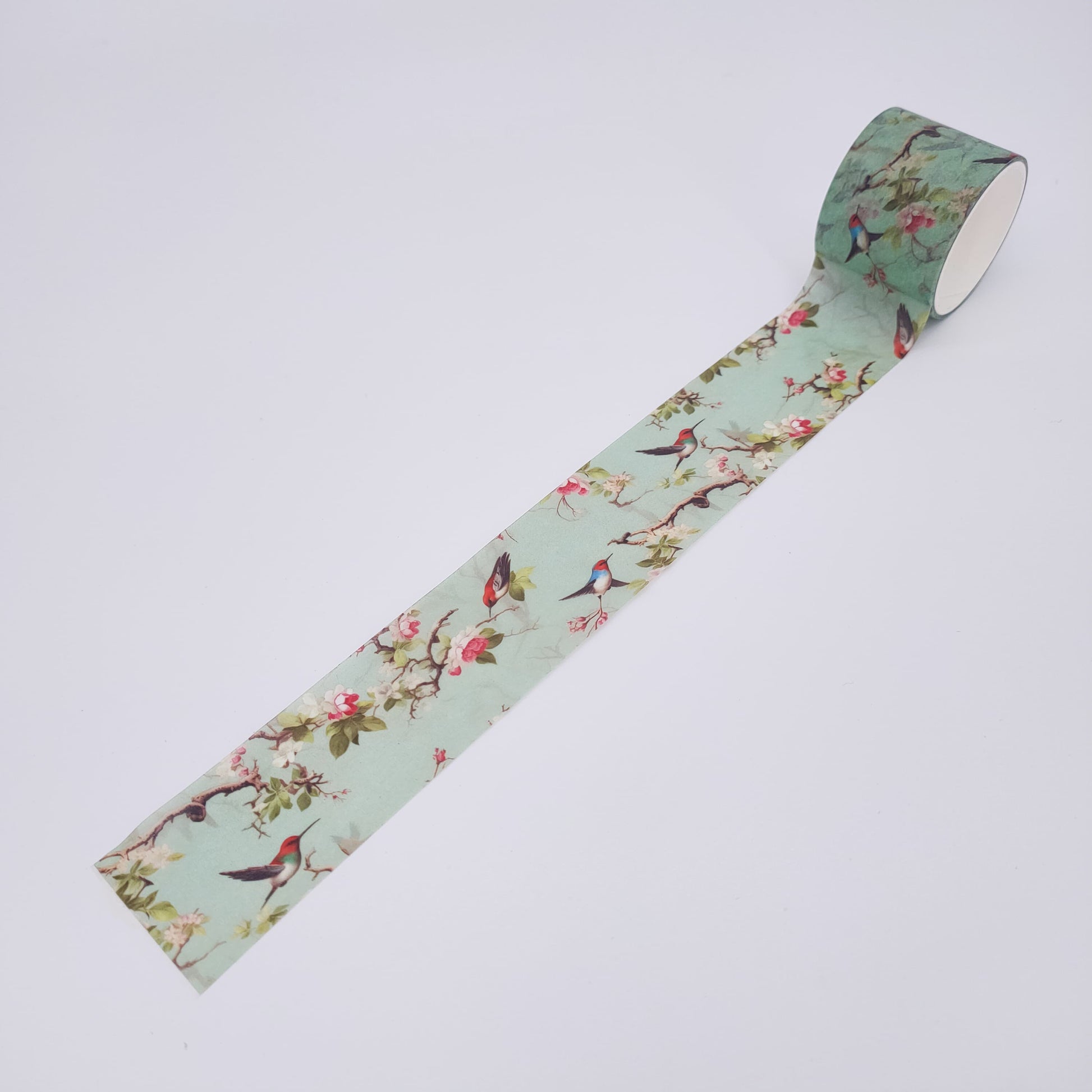 Hummingbirds flower washi tape roll