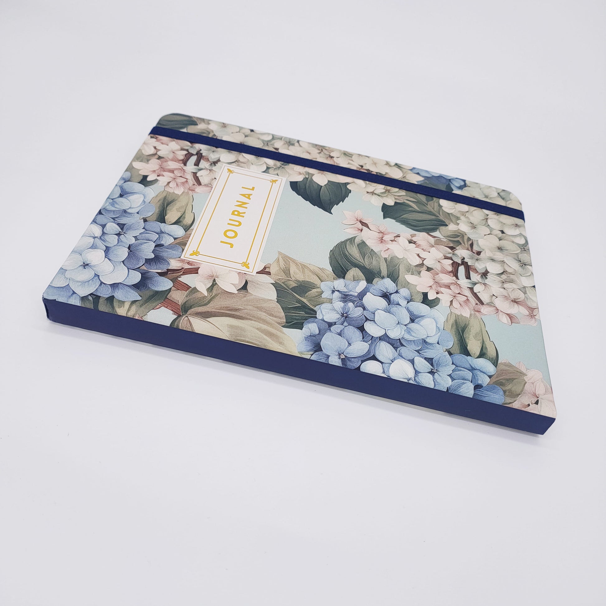 Hydrangeas Hard Cover Journal Side