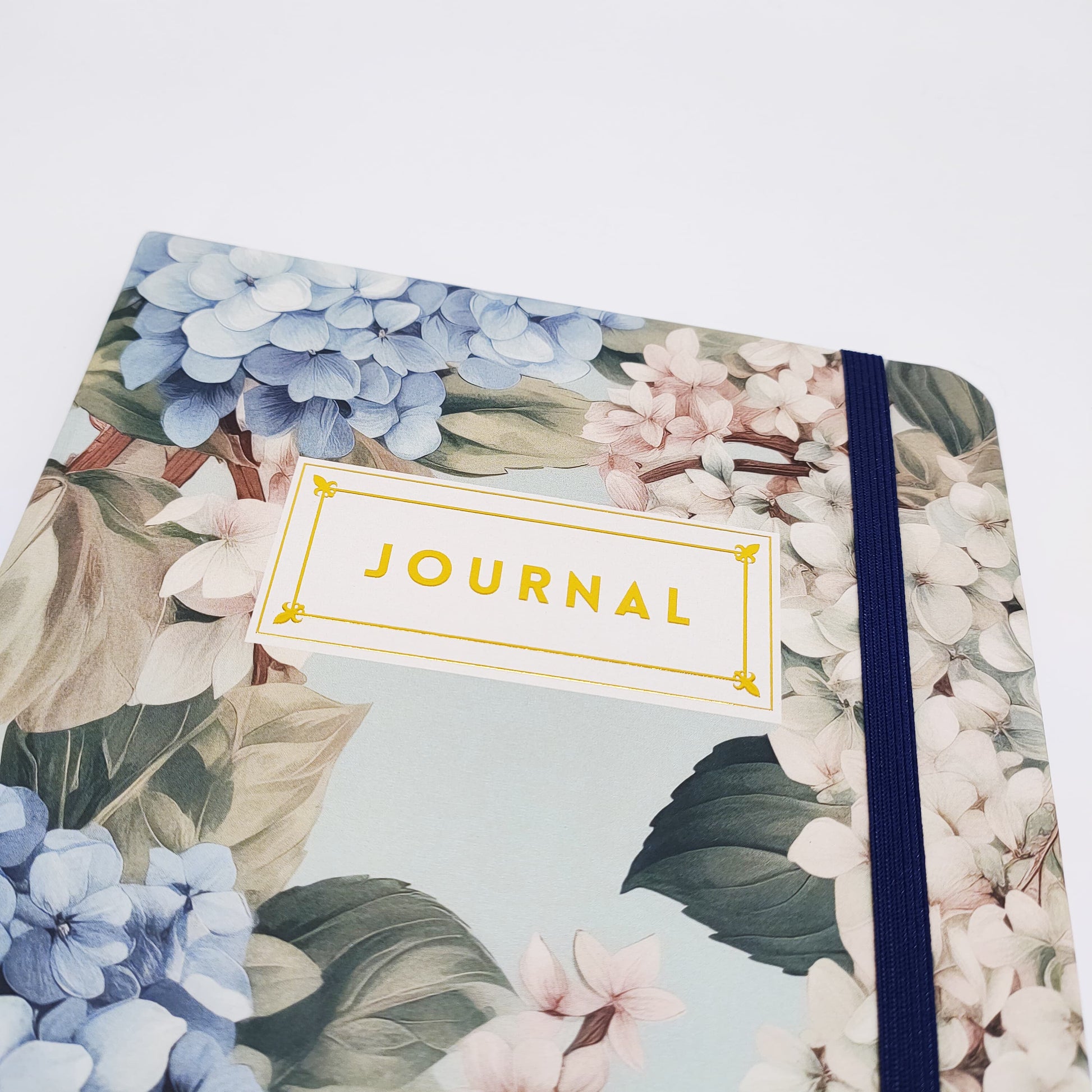 Hydrangeas Hard Cover Journal close-up