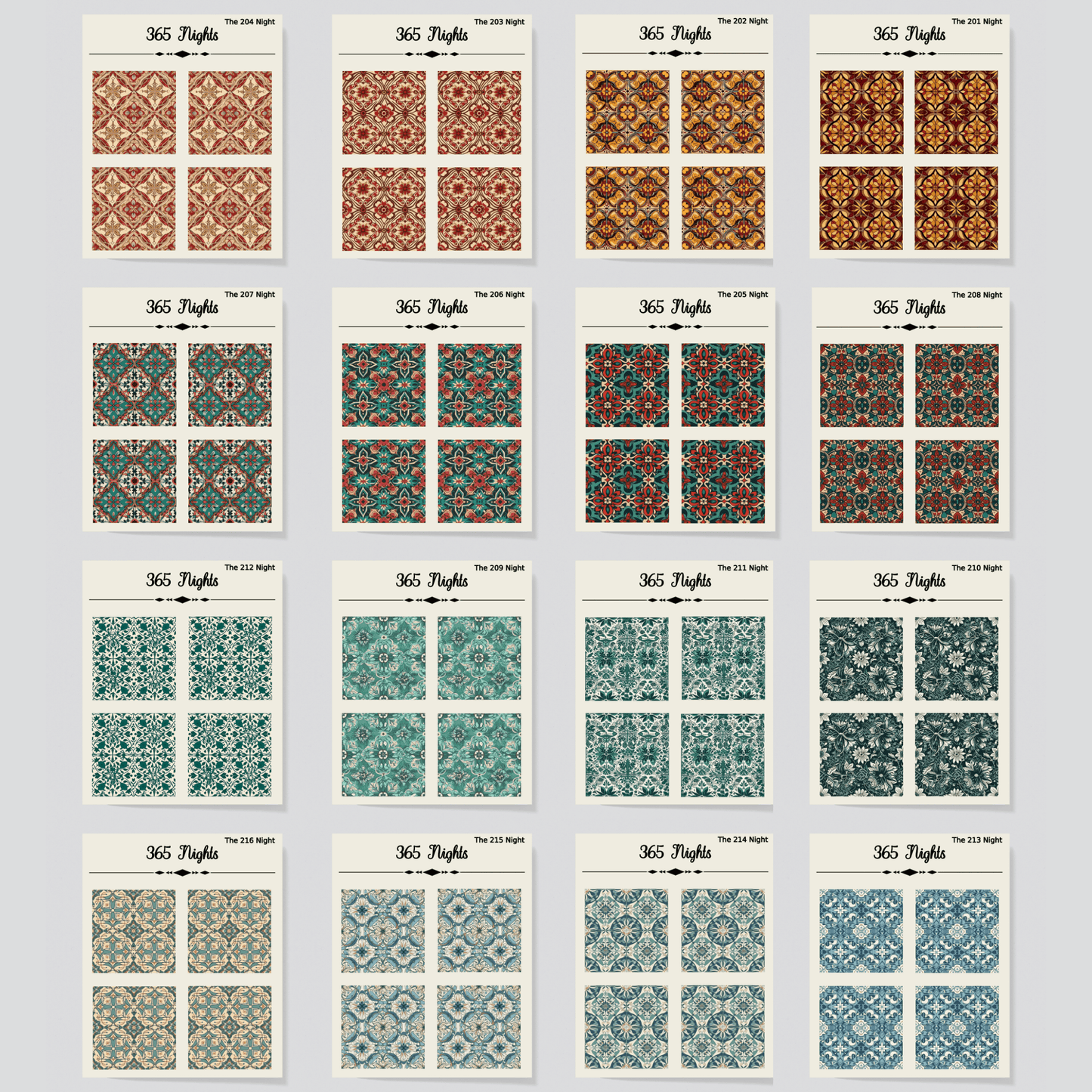 Mediterranean Tiles Washi Sticker Set - Journaling Background Sticker