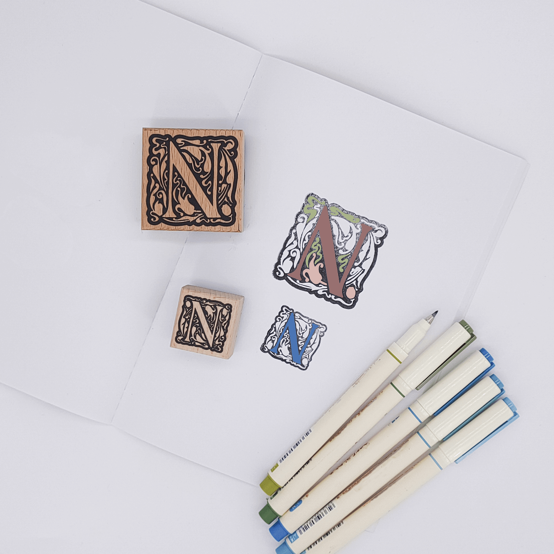 Monogram Stamps Engraved coloring usage