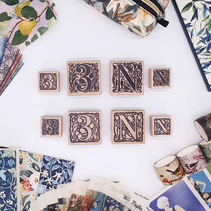 Embossed Botanical Monogram & Letter Stamps