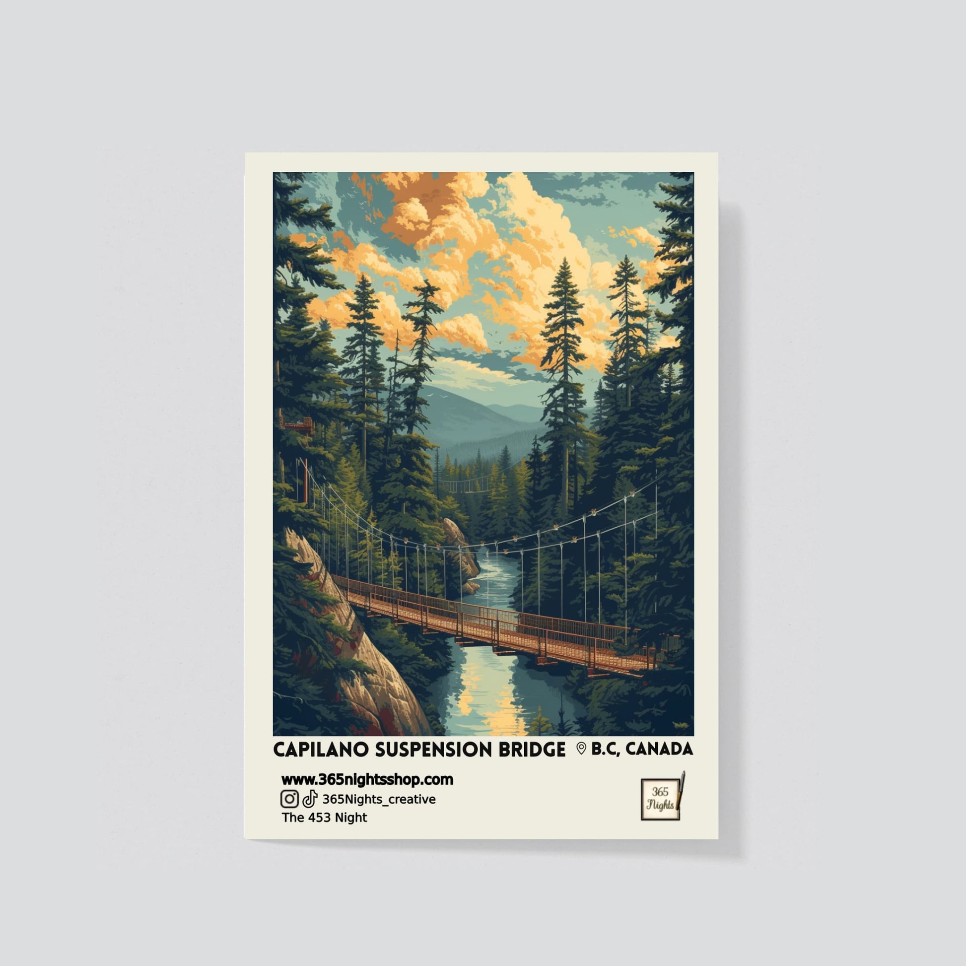 Natural Landscape Washi sitcker -  Capilano Bridge