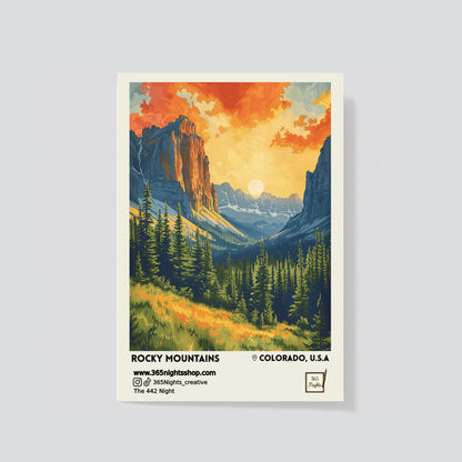 Natural Landscape Washi sitcker - Rocky Mountains