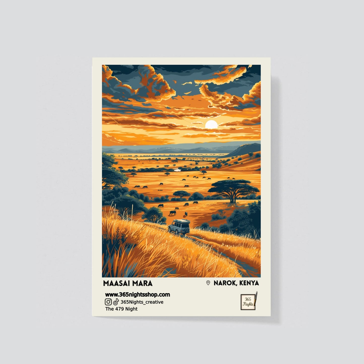 Natural Landscape washi sticker - Maasai Mara