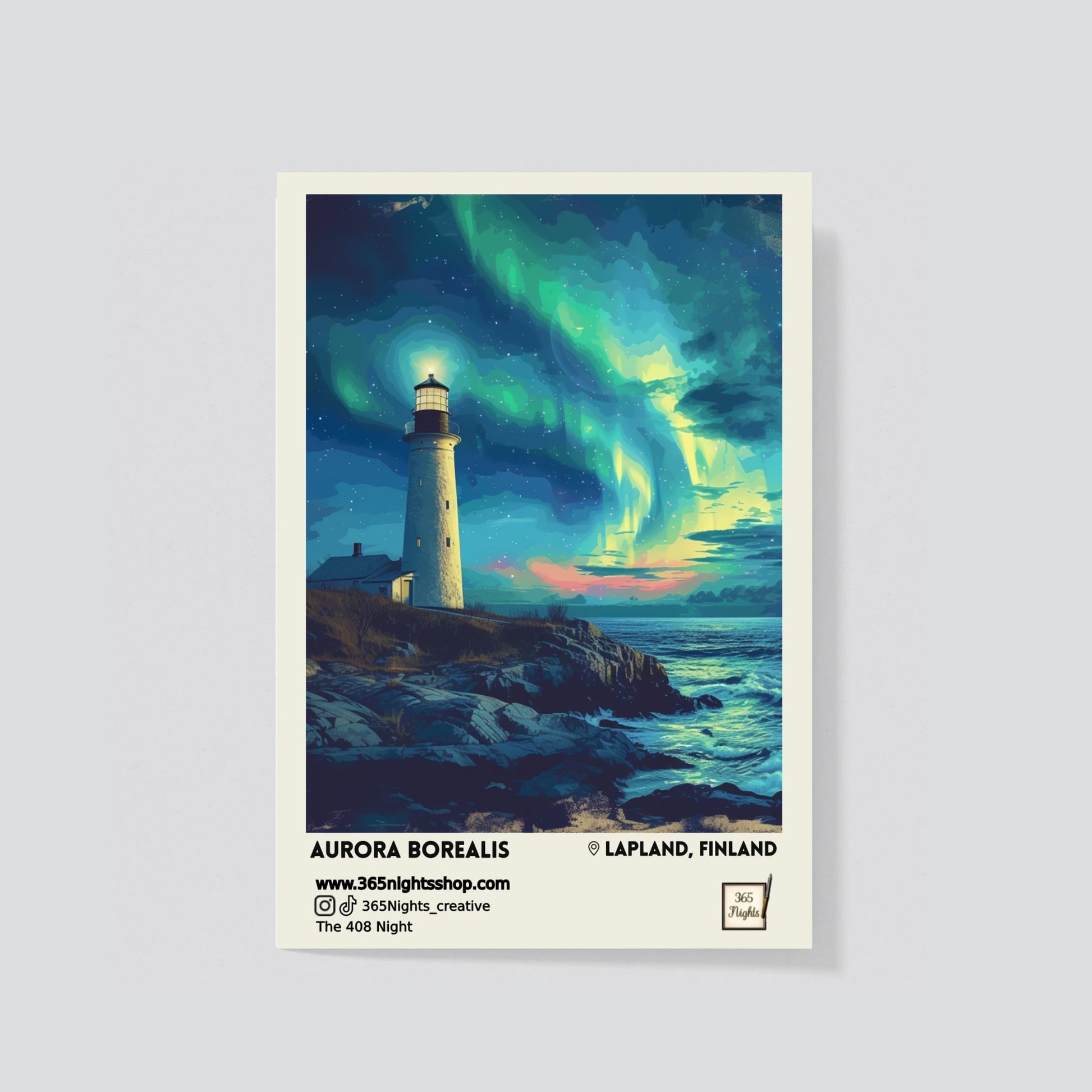 Natural landscape washi sticker - Aurora Borealis