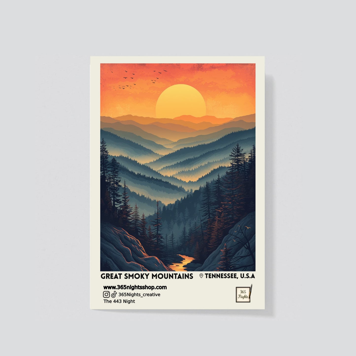 Natural landscape washi sticker - Great Smoky Mountain