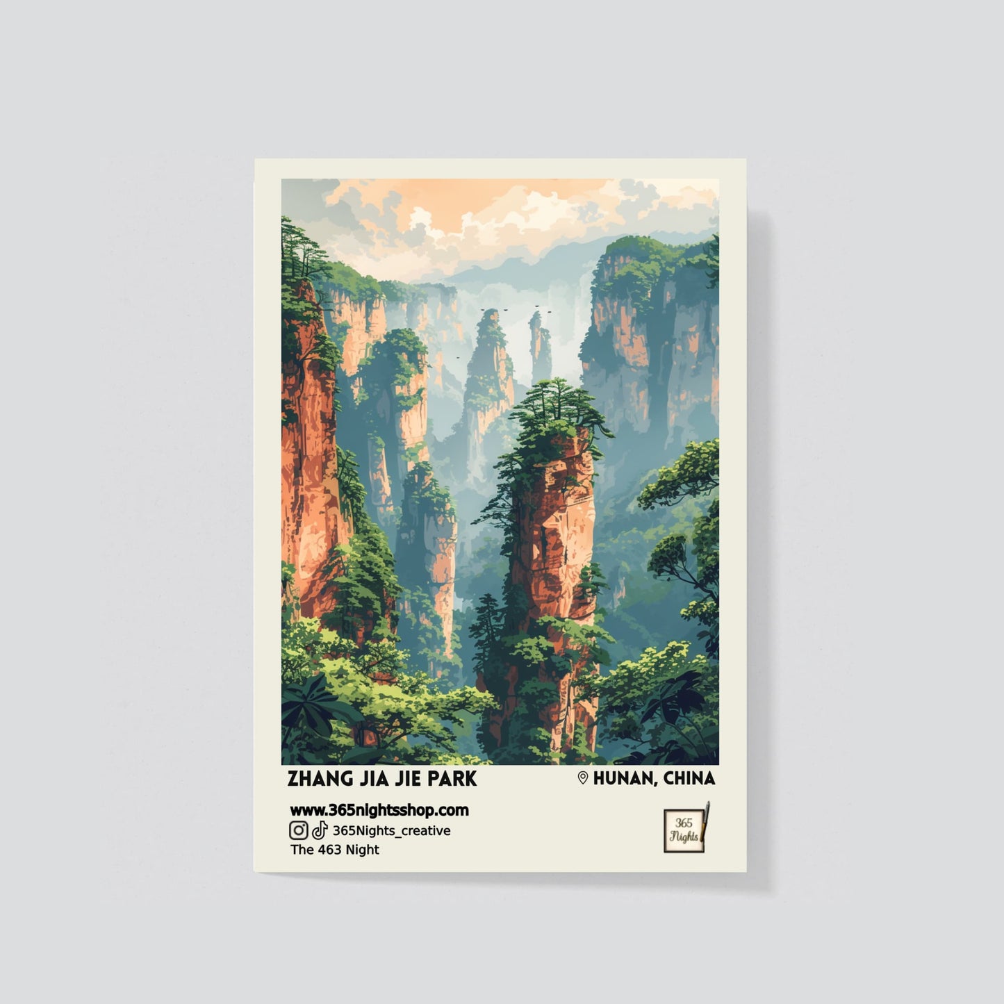 Natural landscape washi sticker - Zhang Jia Jie Park