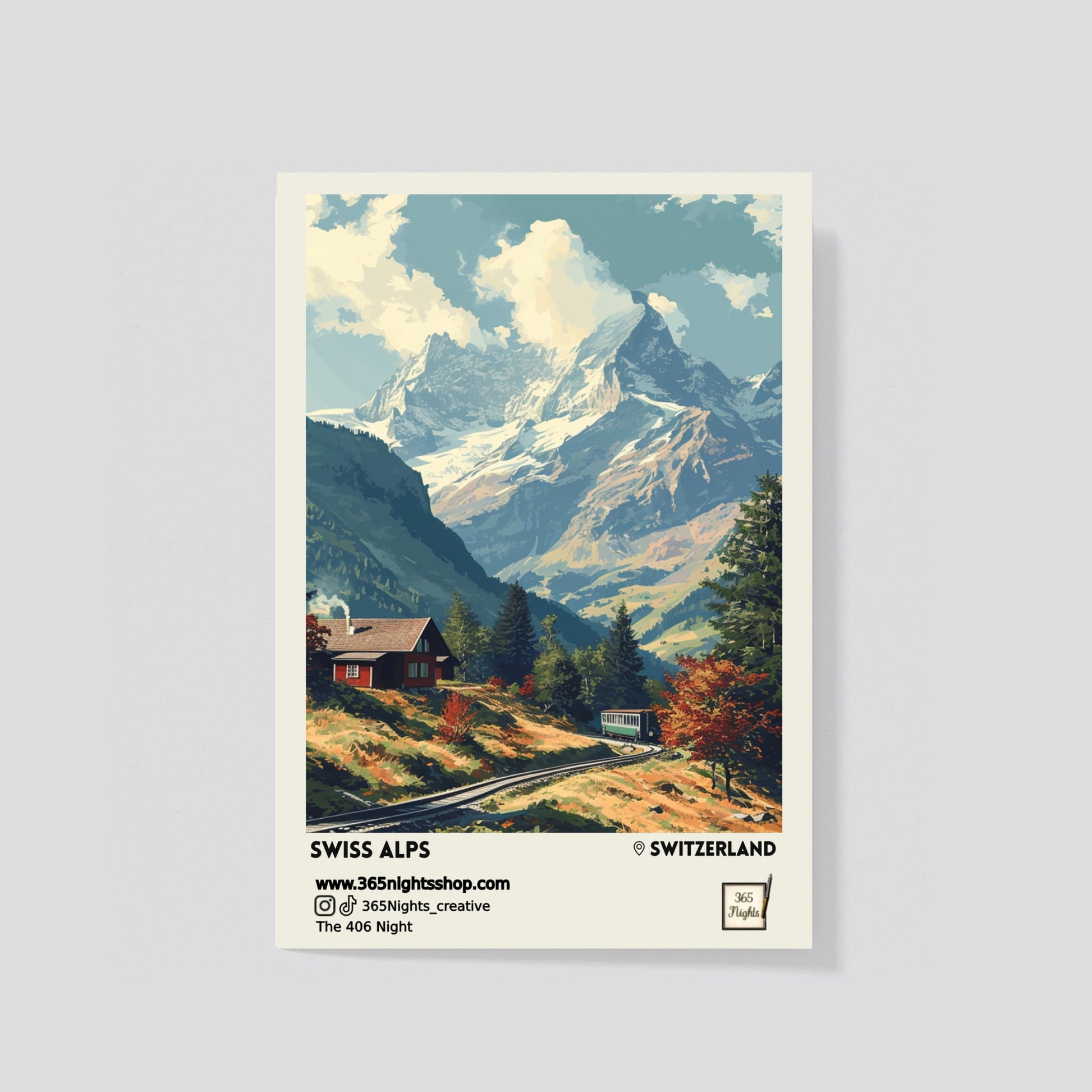 Natural scenery washi sticker - Swiss Alps