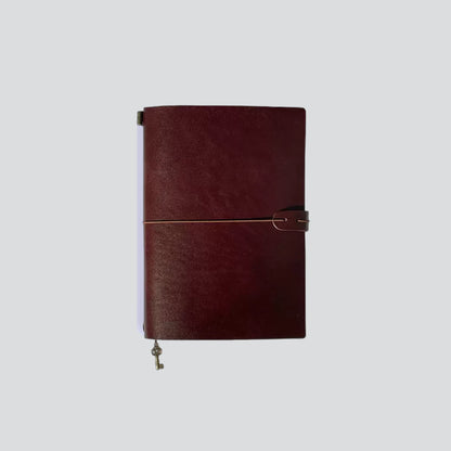 Personalizable Leather Travel Journal - A5 Size Brown