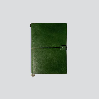 Personalizable Leather Travel Journal - A5 Size Green