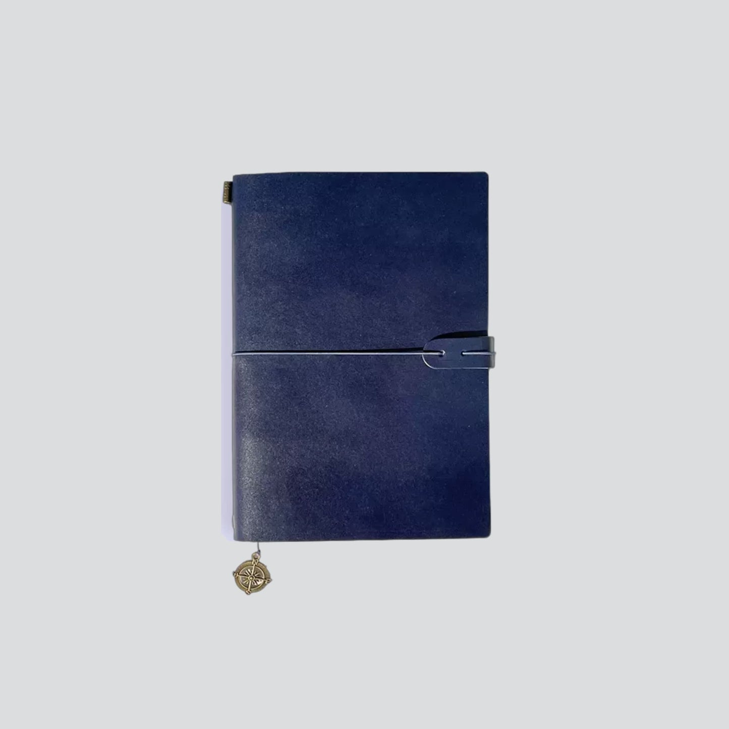 Personalizable Leather Travel Journal - A5 Size Navy Blue