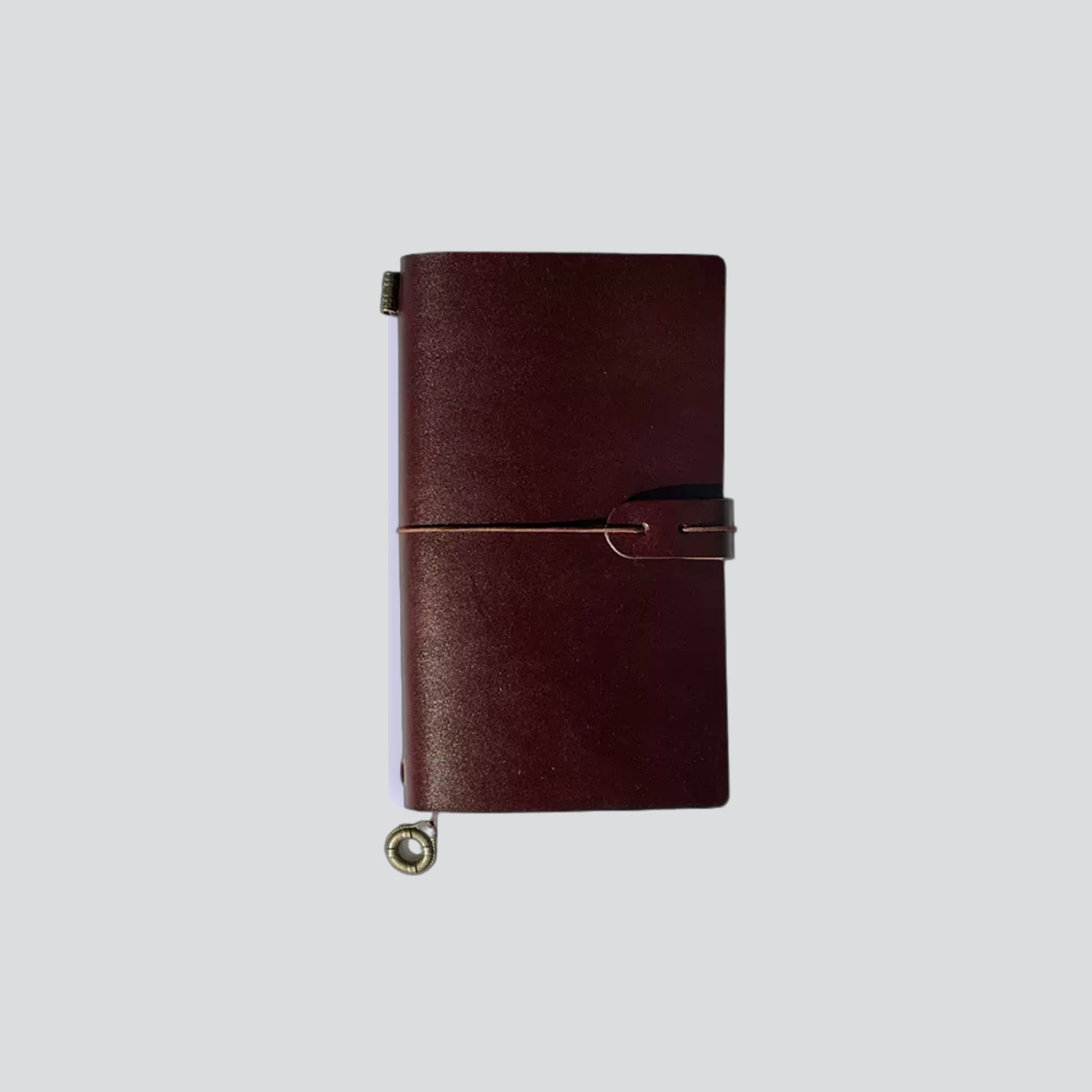 Personalizable Leather Travel Journal - L Size Brown