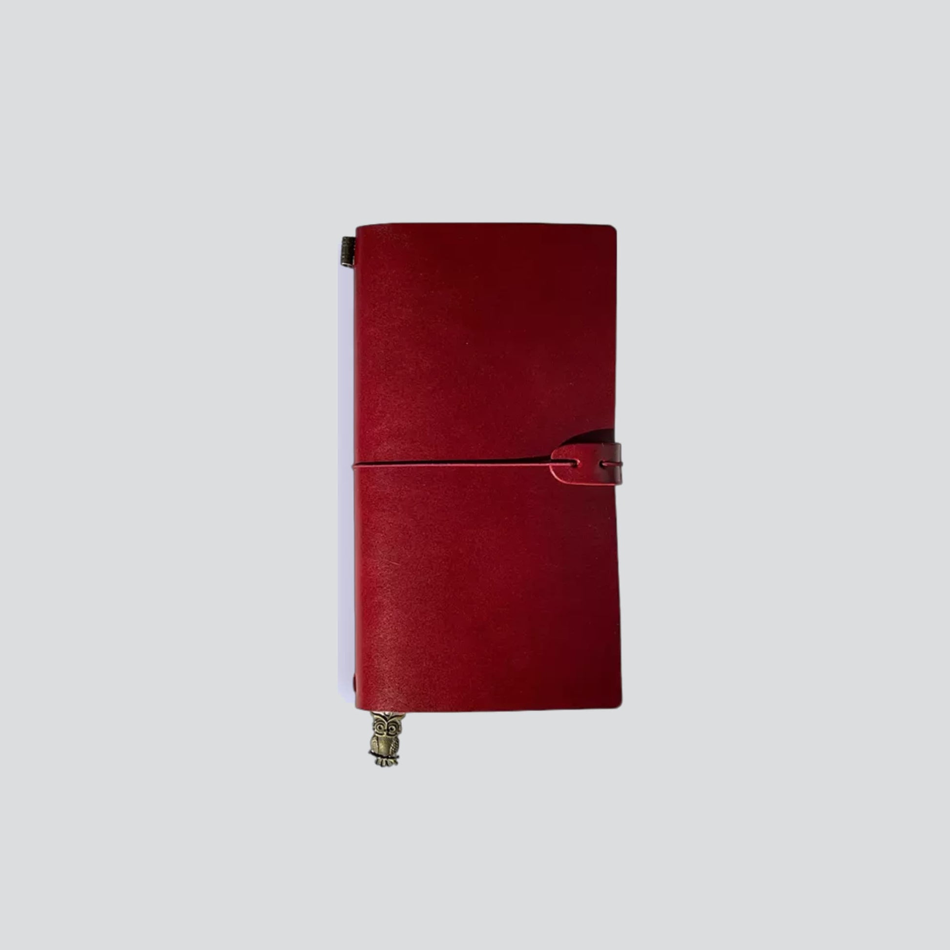 Personalizable Leather Travel Journal - L Size Wine