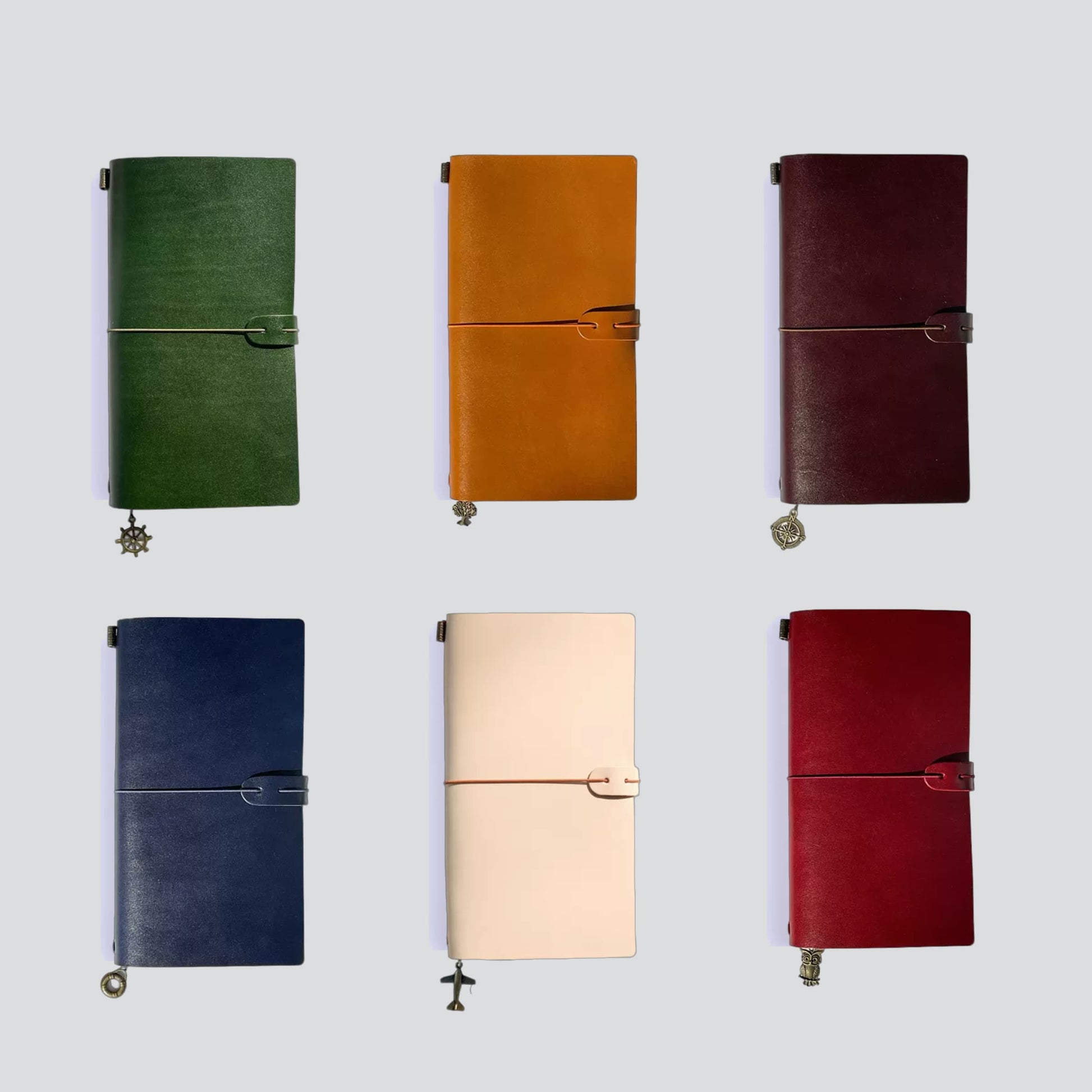 Personalizable Leather Travel Journal - L size 6 colors
