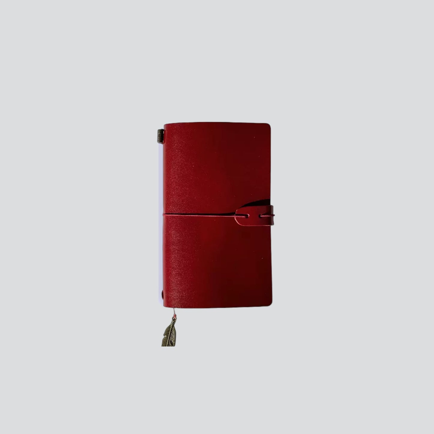 Personalizable Leather Travel Journal - M size Wine color