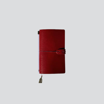 Personalizable Leather Travel Journal - M size Wine color