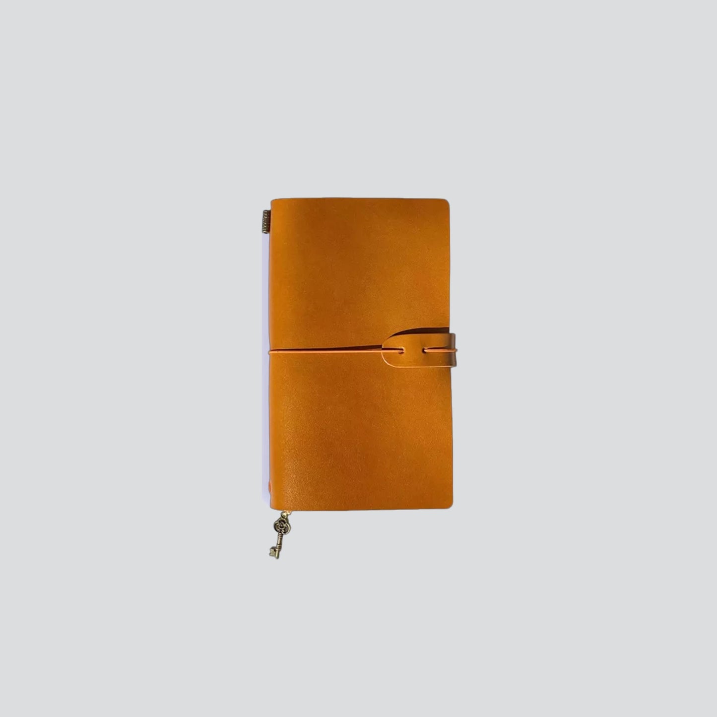 Personalizable Leather Travel Journal - M size Yellow color